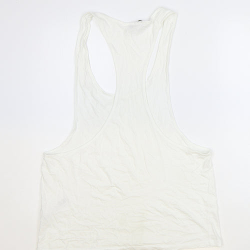 ASOS Womens White 100% Cotton Basic Tank Size M Scoop Neck