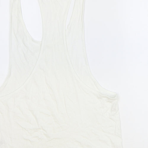 ASOS Womens White 100% Cotton Basic Tank Size M Scoop Neck
