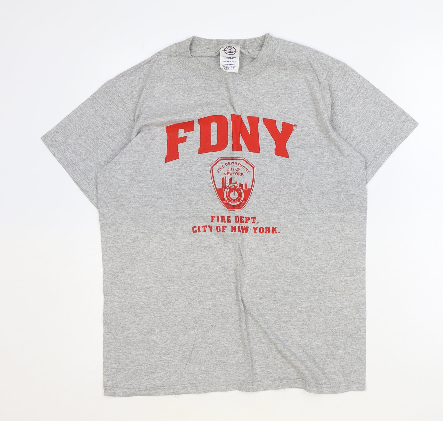 Delta Pro Weight Womens Grey Cotton Basic T-Shirt Size M Crew Neck