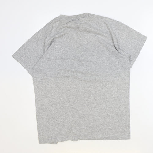 Delta Pro Weight Womens Grey Cotton Basic T-Shirt Size M Crew Neck