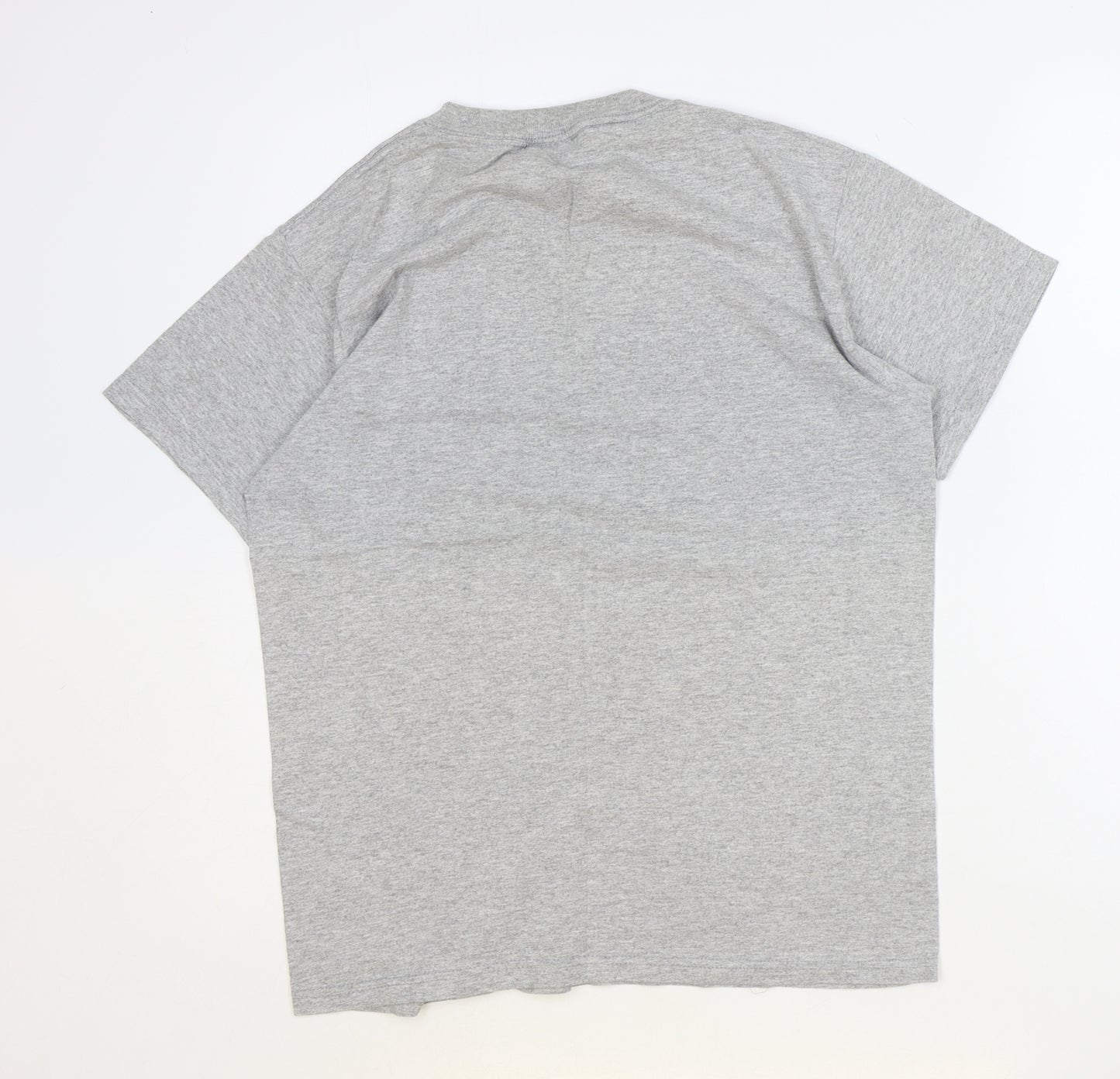 Delta Pro Weight Womens Grey Cotton Basic T-Shirt Size M Crew Neck