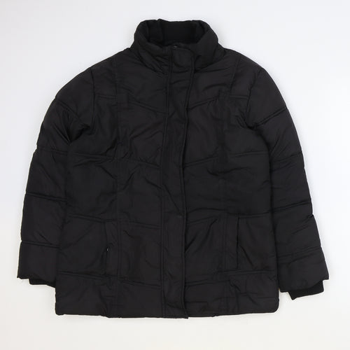 Avenue Womens Black Jacket Size S Zip