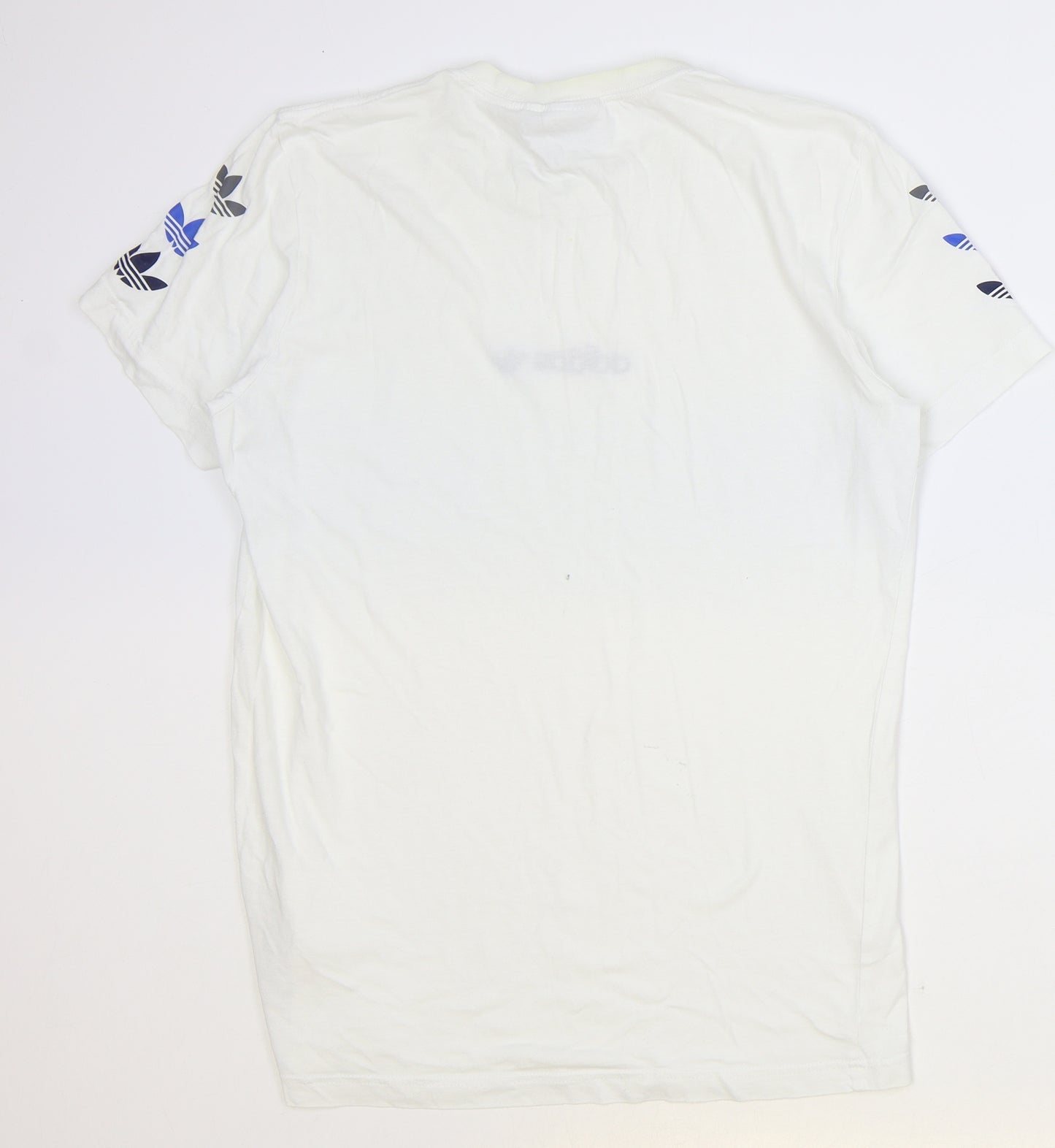 adidas Mens White Cotton T-Shirt Size M Round Neck