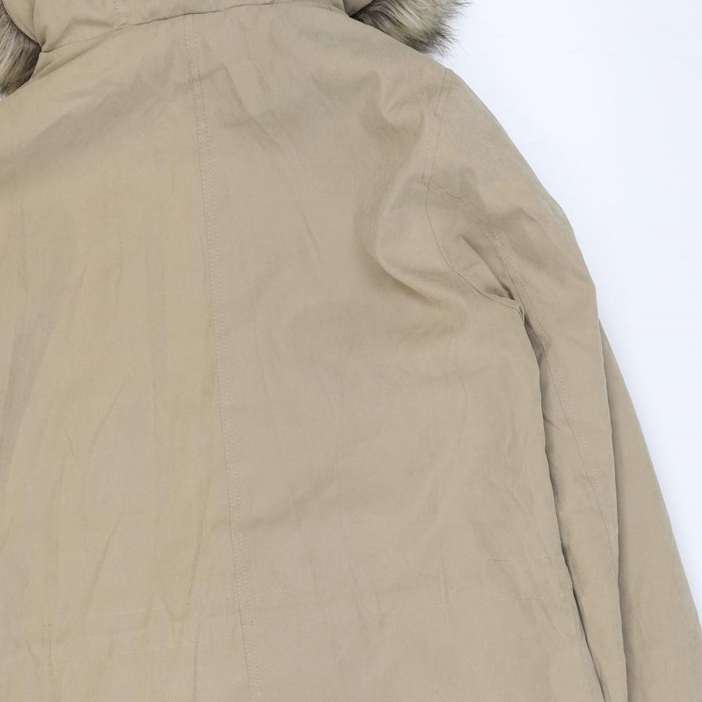 George Womens Brown Parka Jacket Size M Zip