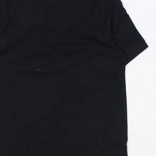 Amazon Boys Black 100% Cotton Basic T-Shirt Size M Round Neck Pullover - Dinosaur