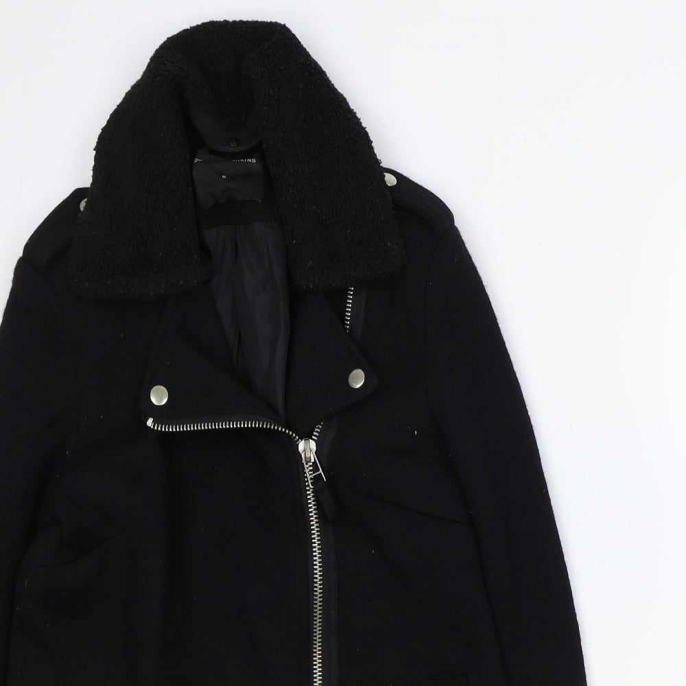 Dorothy Perkins Womens Black Biker Jacket Size S Zip