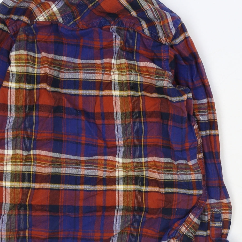 NEXT Boys Multicoloured Plaid 100% Cotton Basic Button-Up Size 5-6 Years Collared Button