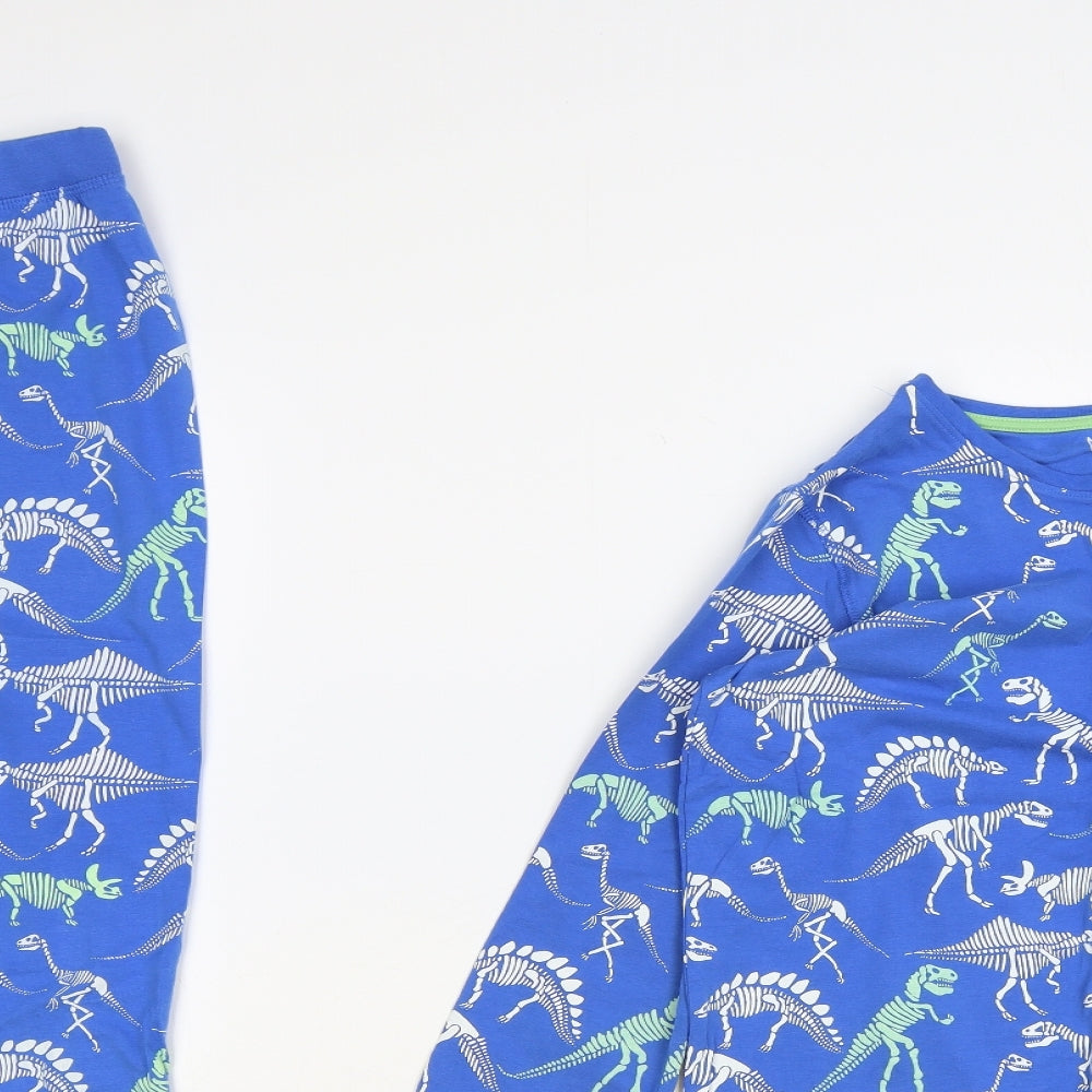Marks and Spencer Boys Blue Geometric Cotton Pyjama Set Size 13-14 Years Pullover - Dinosaur Pattern
