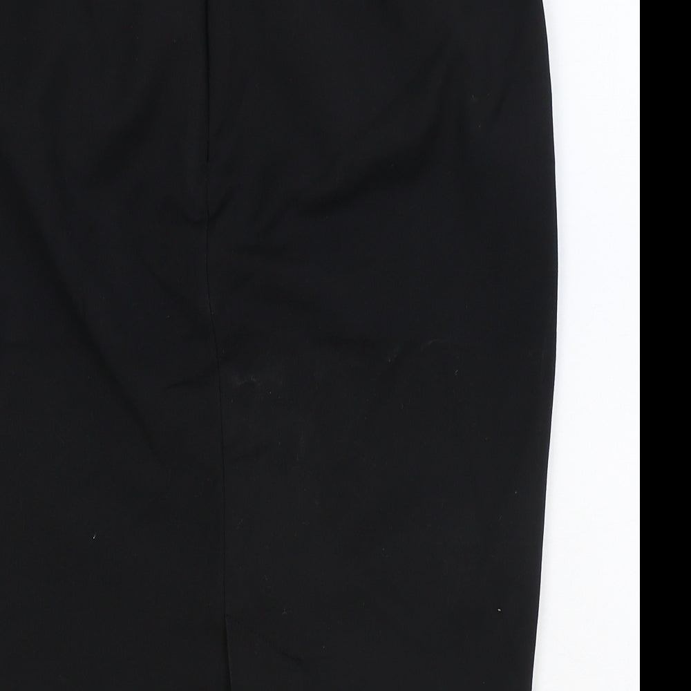 Marks and Spencer Womens Black Cotton Straight & Pencil Skirt Size 12 Zip