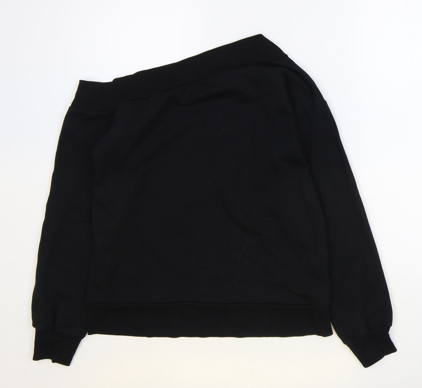 Lipsy Womens Black Boat Neck Polyester Pullover Jumper Size S - Lips Motif