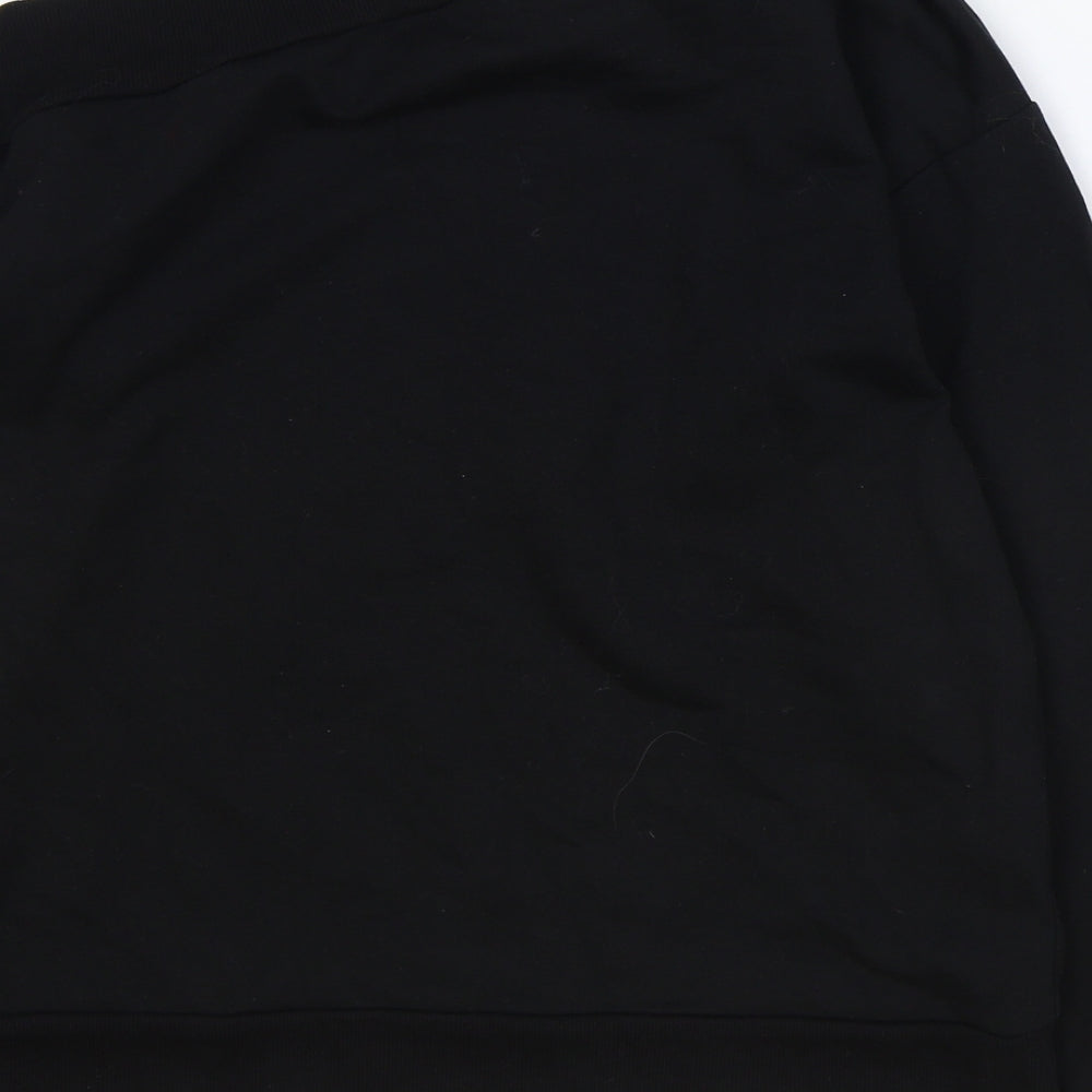 Lipsy Womens Black Boat Neck Polyester Pullover Jumper Size S - Lips Motif