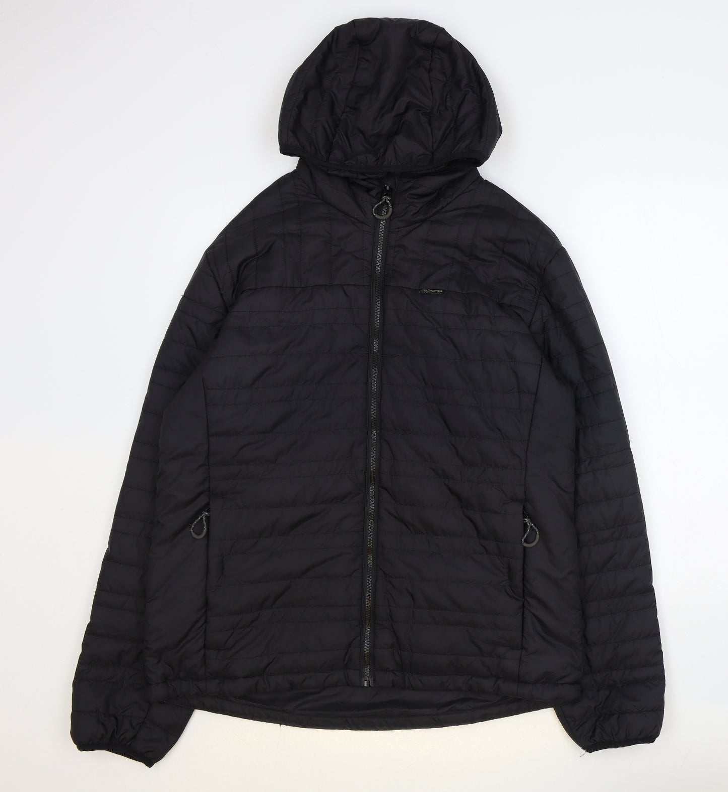 Craig Hoppers Womens Black Quilted Jacket Size L Zip