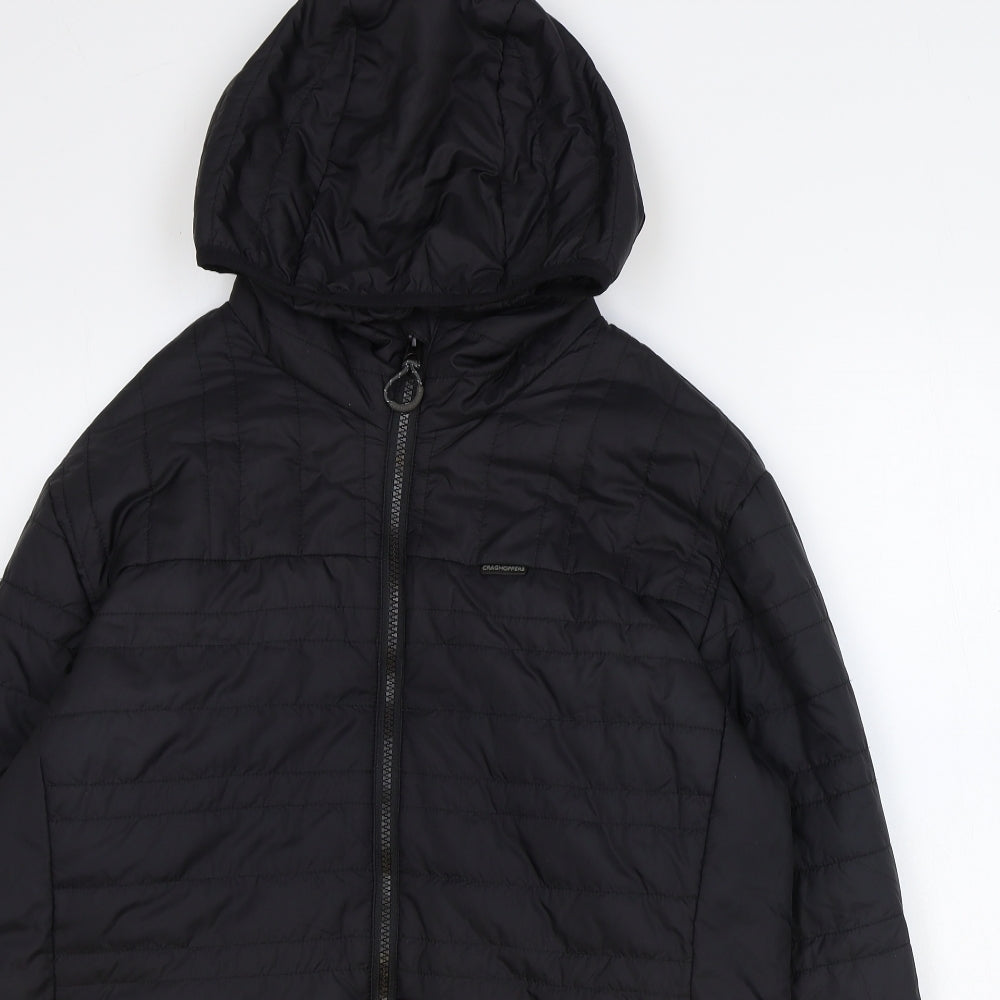 Craig Hoppers Womens Black Quilted Jacket Size L Zip