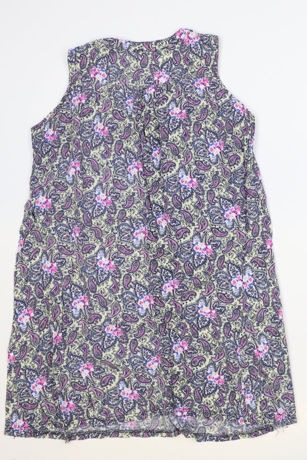 Mey Lon Mey Womens Multicoloured Geometric Polyester Basic Blouse Size L Scoop Neck