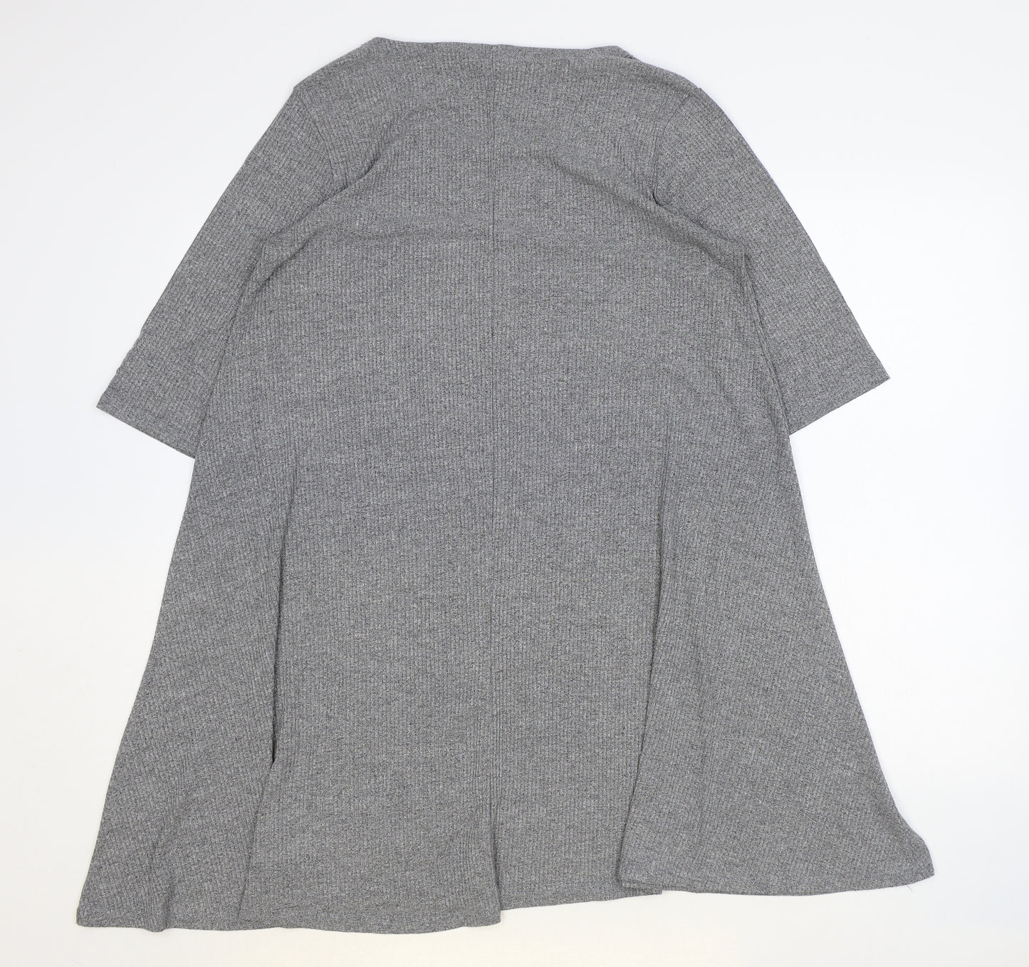 WILDE Womens Grey Polyester Jumper Dress Size L Boat Neck Pullover