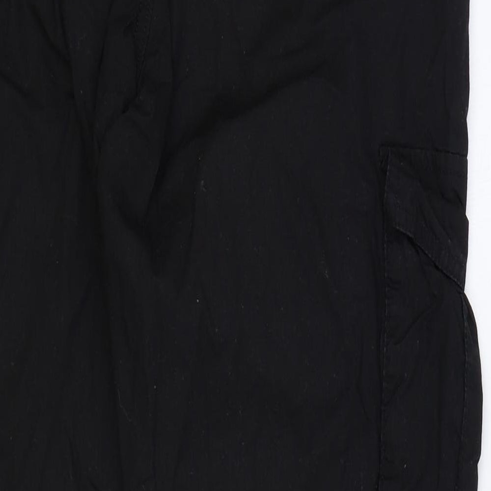 New Look Mens Black Cotton Cargo Trousers Size 30 in Regular Zip