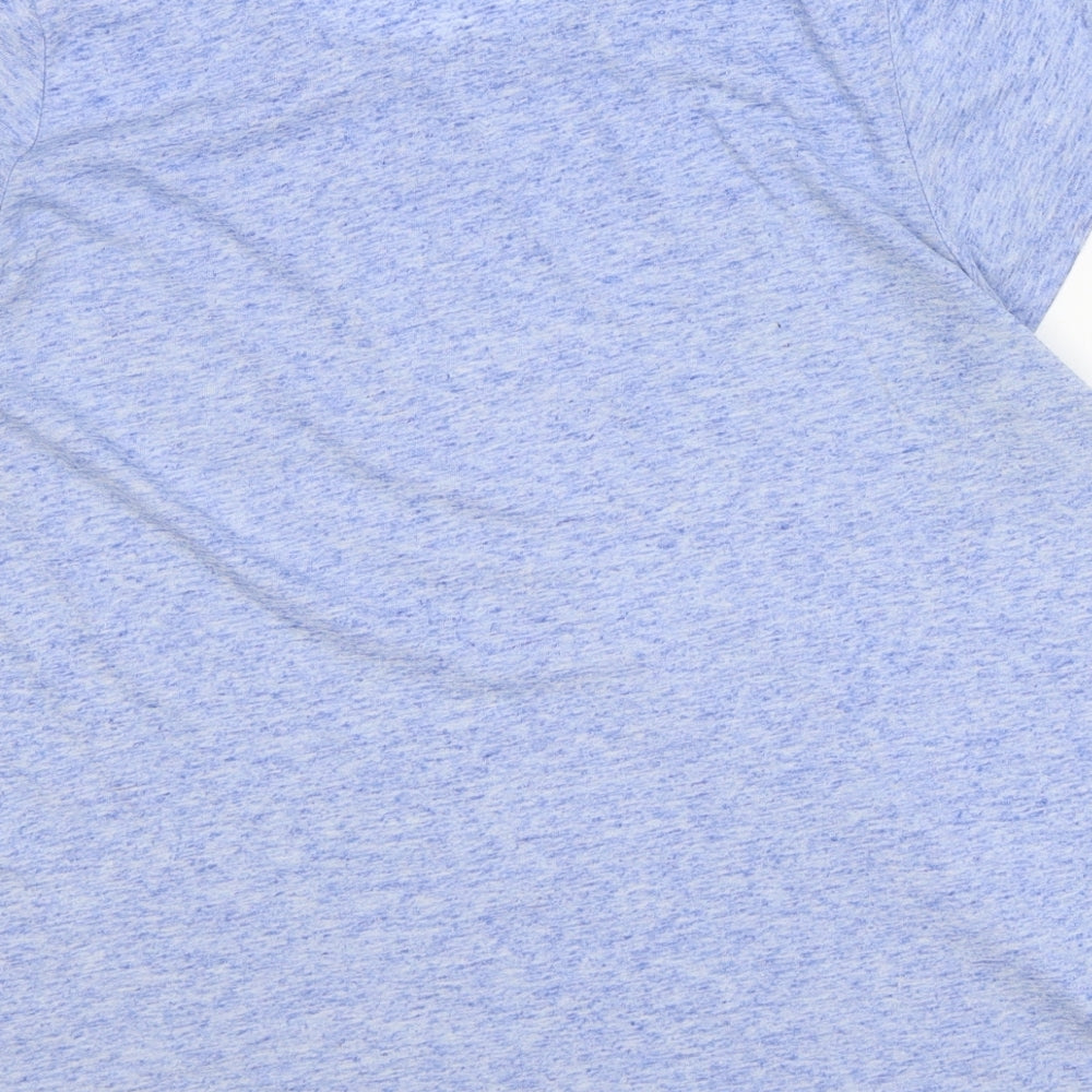 Feel Fabulous Womens Blue Polyester Basic T-Shirt Size 10 Scoop Neck