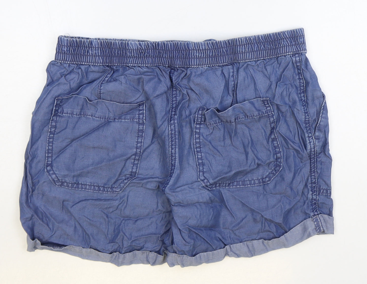 George Womens Blue Lyocell Basic Shorts Size 12 Regular Pull On