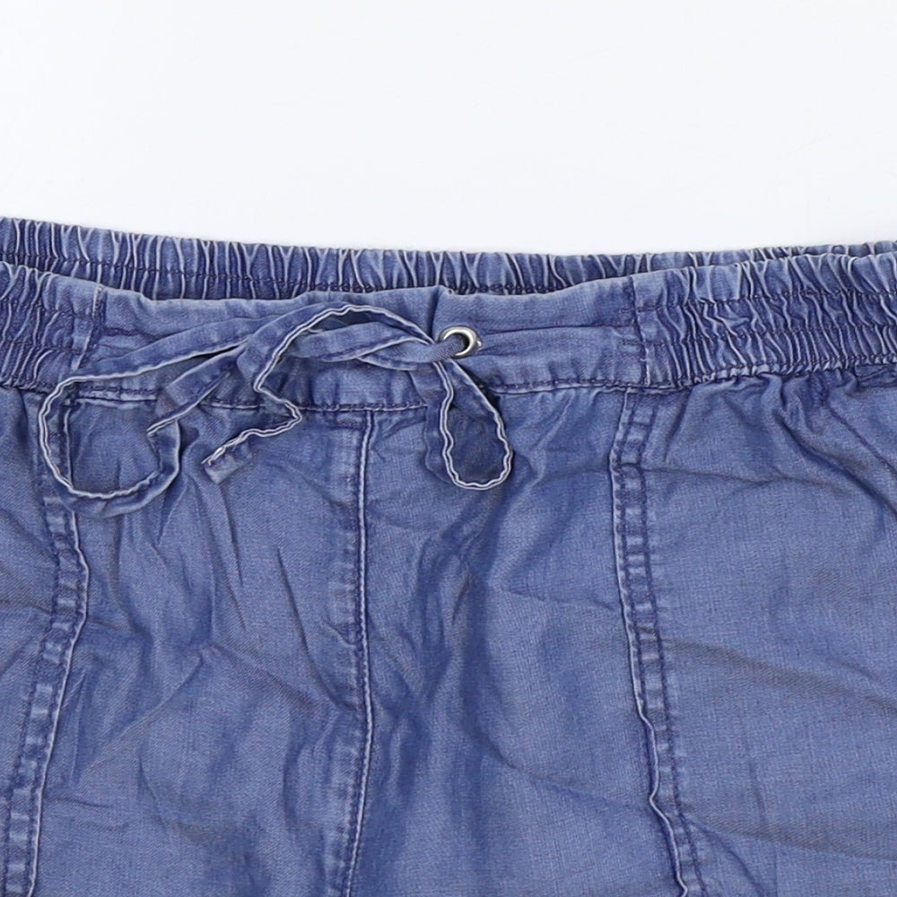 George Womens Blue Lyocell Basic Shorts Size 12 Regular Pull On