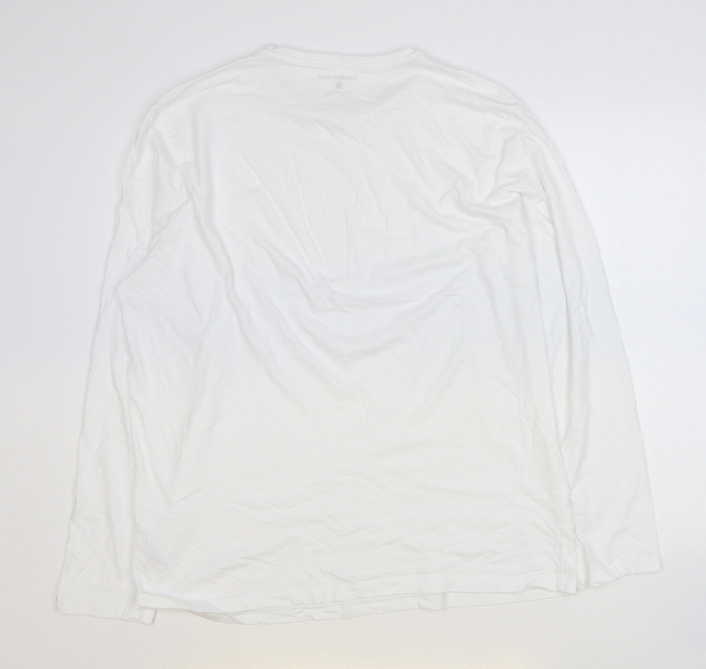 Cedar Wood State Mens White Cotton T-Shirt Size XL Round Neck