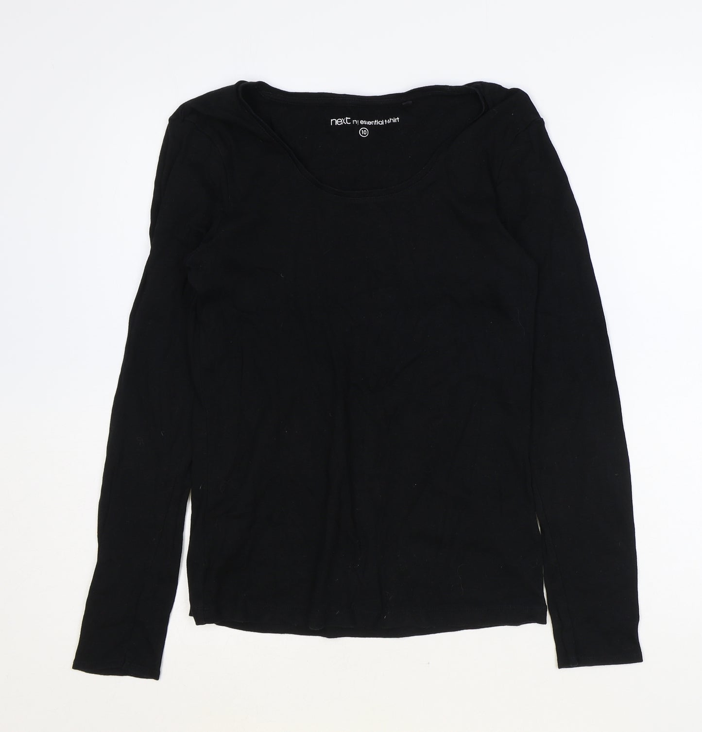 NEXT Womens Black 100% Cotton Basic T-Shirt Size 10 Round Neck