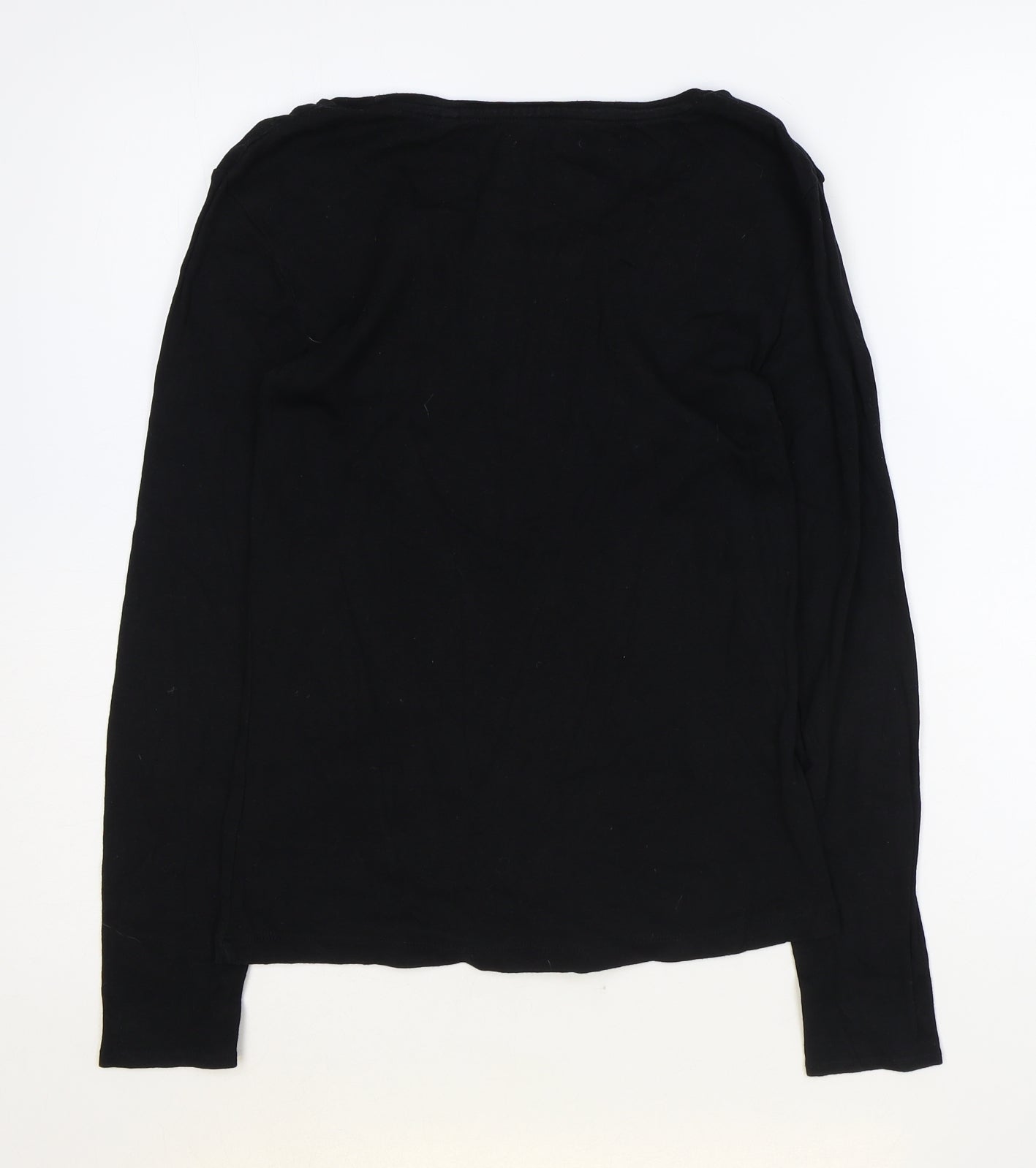 NEXT Womens Black 100% Cotton Basic T-Shirt Size 10 Round Neck