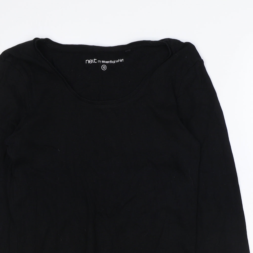 NEXT Womens Black 100% Cotton Basic T-Shirt Size 10 Round Neck
