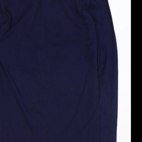 Boohoo Mens Blue Cotton Button-Up Size M Round Neck Button