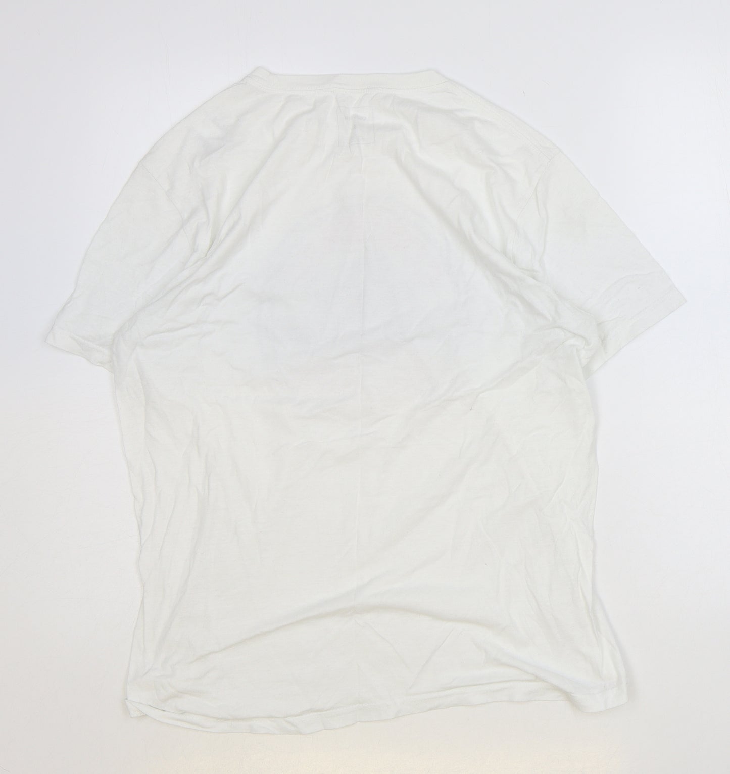 Converse Mens White Cotton T-Shirt Size S Round Neck