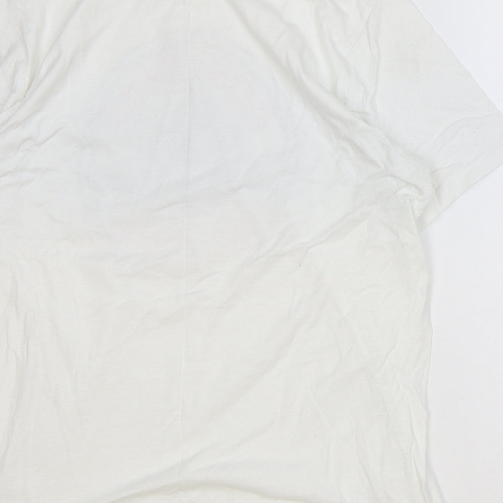 Converse Mens White Cotton T-Shirt Size S Round Neck