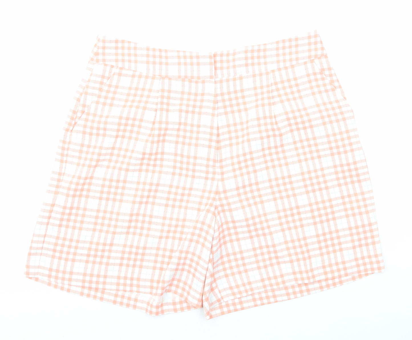 F&F Womens Pink Geometric Polyester Culotte Shorts Size 16 Regular Zip
