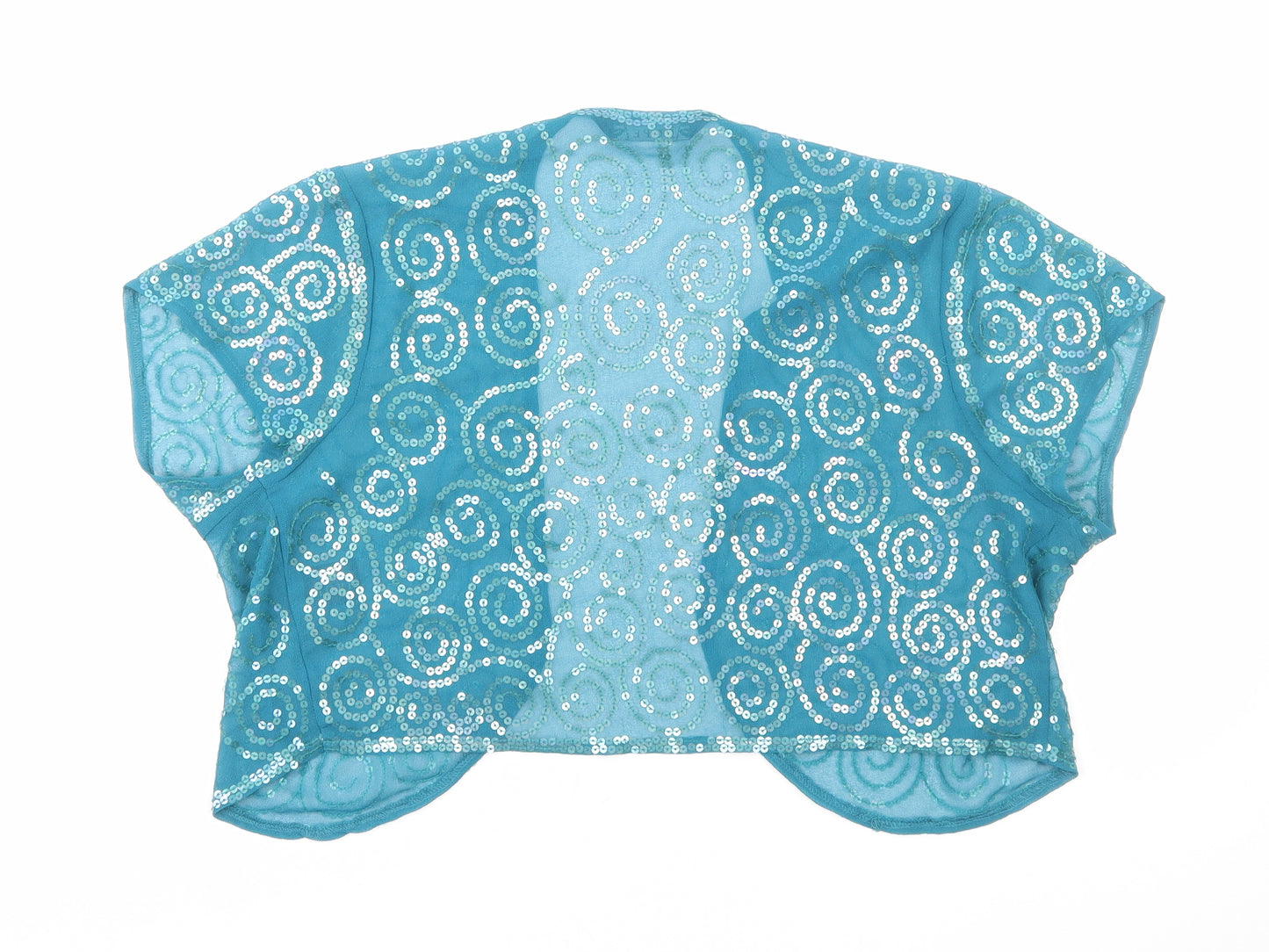 Joanna Hope Womens Blue Geometric Jacket Blazer Size 16 Hook & Eye