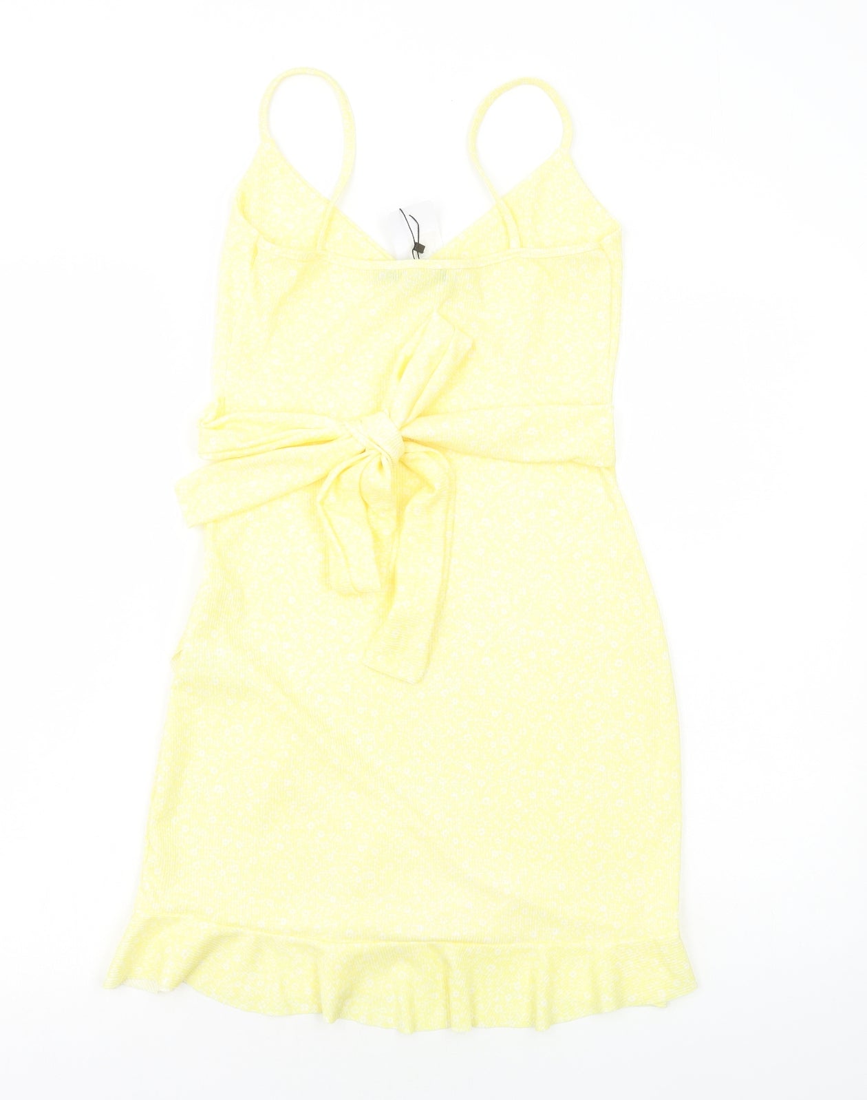 I SAW IT FIRST Womens Yellow Polyester Mini Size 4 V-Neck Pullover