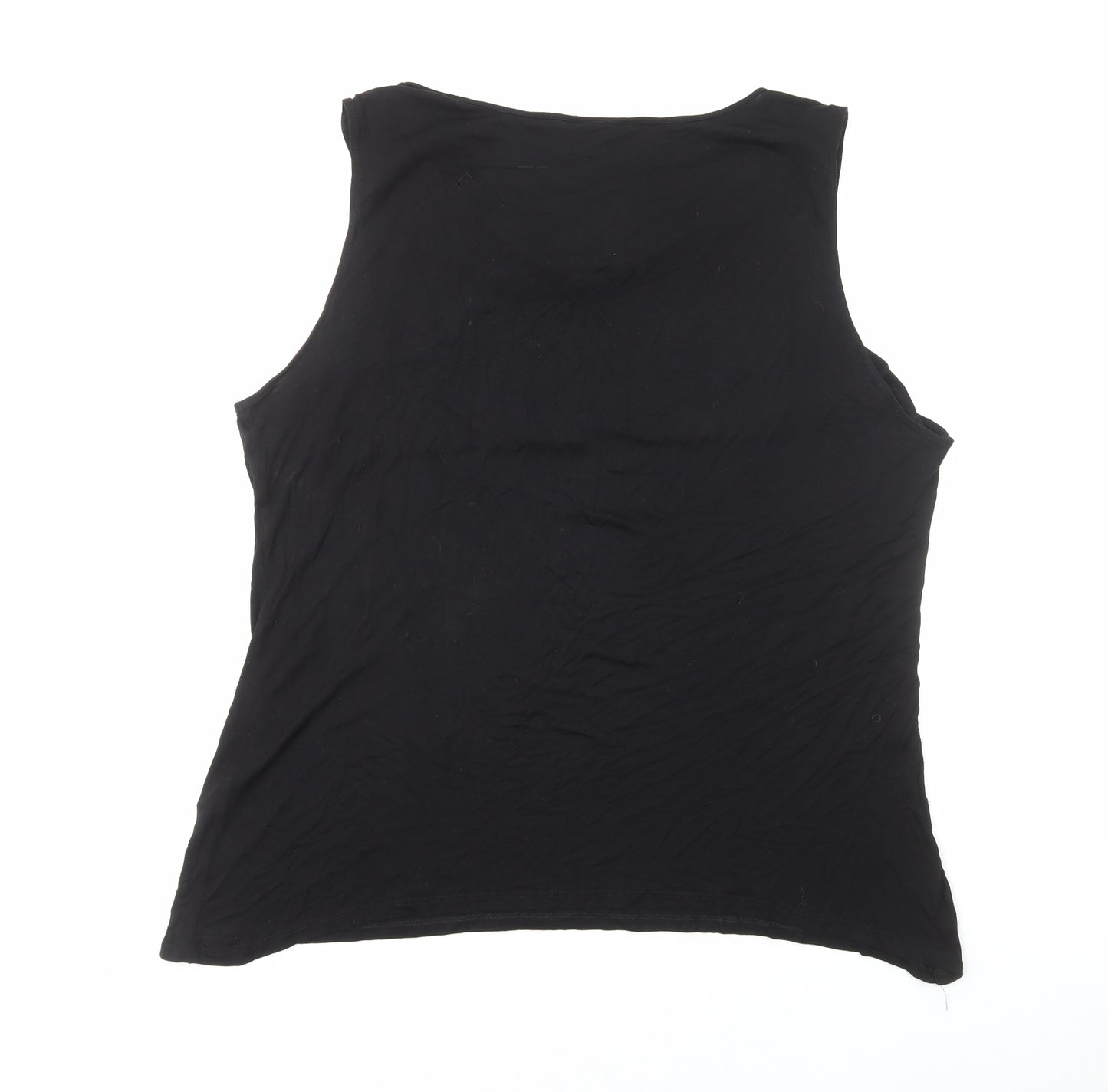 RJR.John Rocha Womens Black Viscose Basic Tank Size 22 Cowl Neck