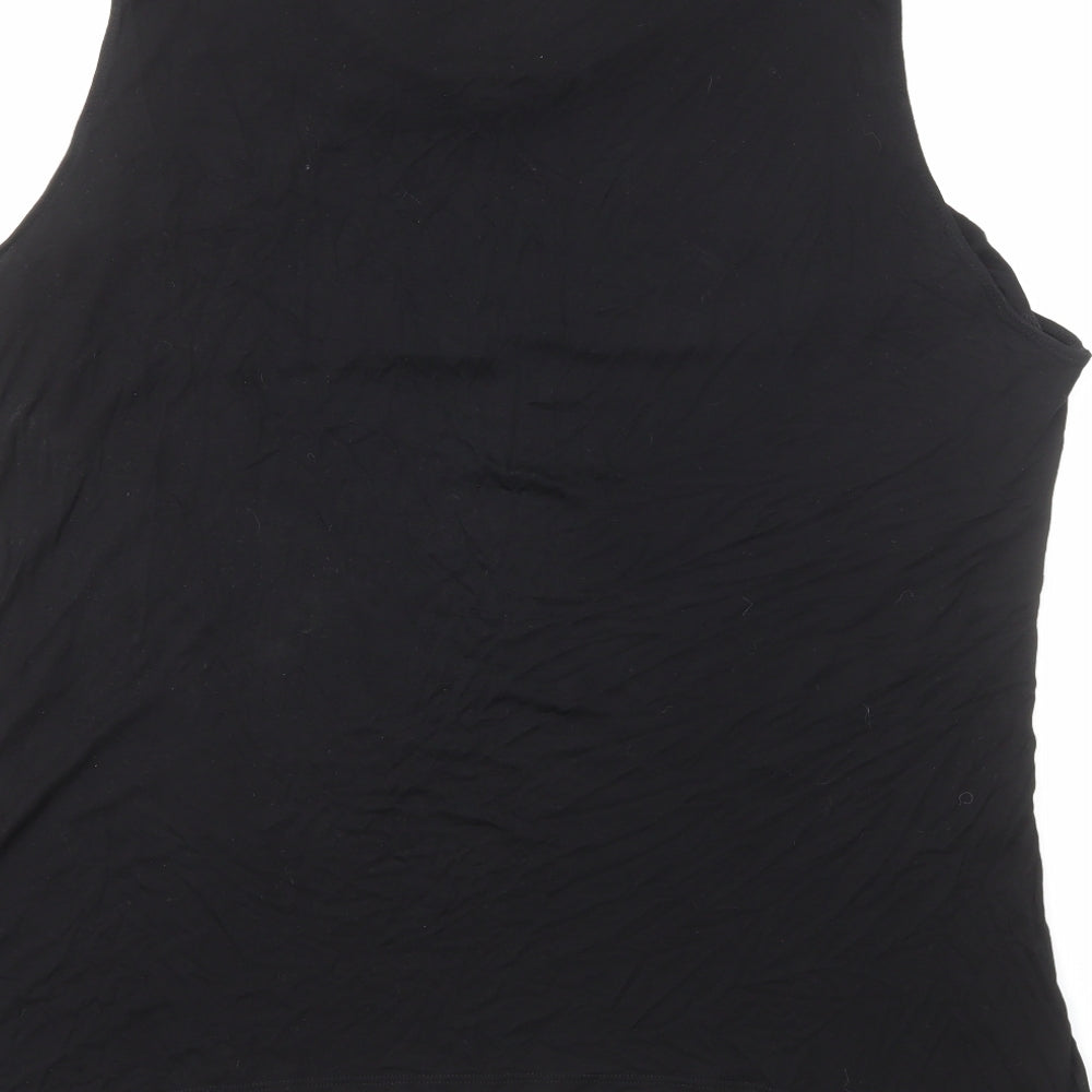 RJR.John Rocha Womens Black Viscose Basic Tank Size 22 Cowl Neck