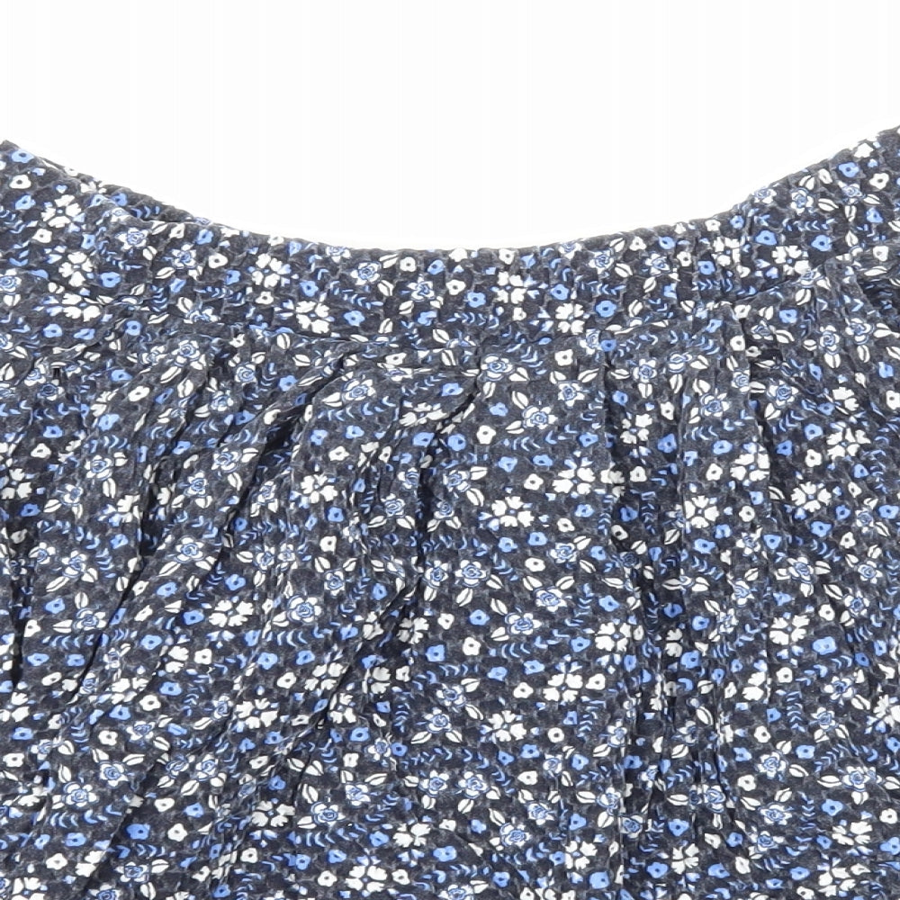 NEXT Womens Blue Floral Viscose Skater Skirt Size 12