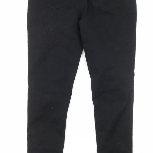 F&F Womens Black Cotton Skinny Jeans Size 12 Regular Zip