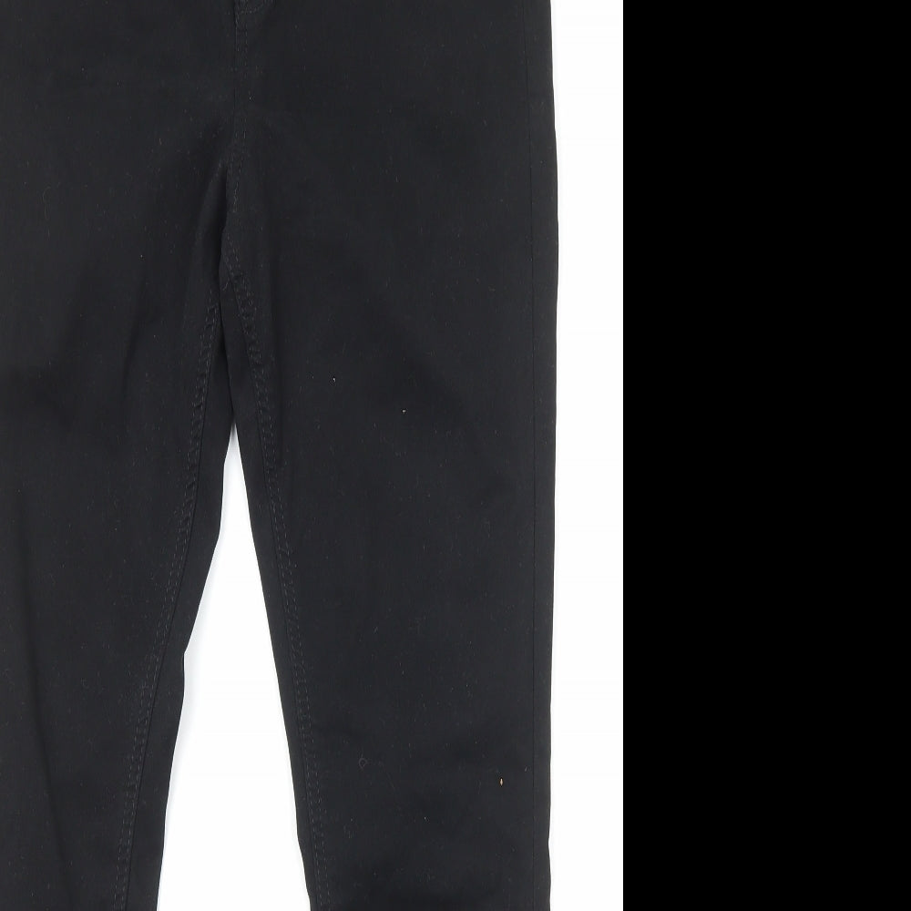 F&F Womens Black Cotton Skinny Jeans Size 12 Regular Zip