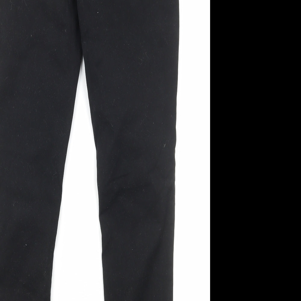 F&F Womens Black Cotton Skinny Jeans Size 12 Regular Zip