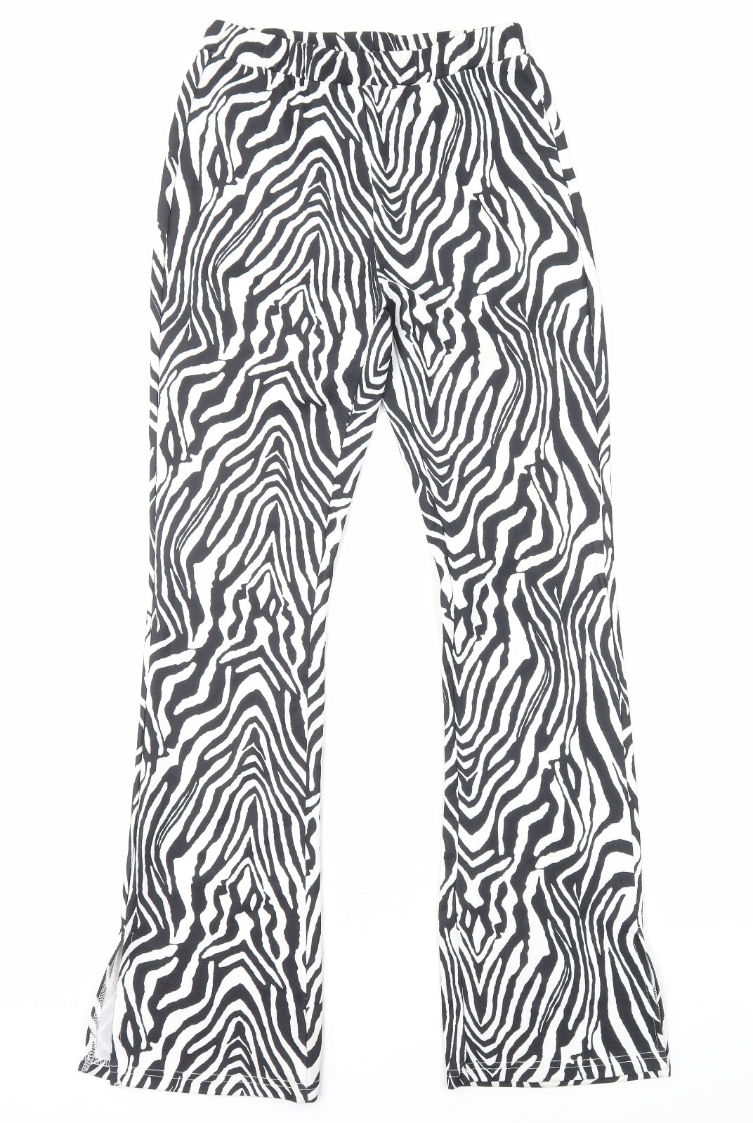 SheIn Womens White Animal Print Polyester Jogger Trousers Size S Regular - Zebra Print