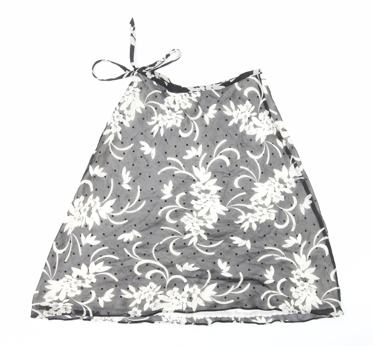 Laura Ashley Womens White Floral Polyester Swing Skirt Size 10 Zip