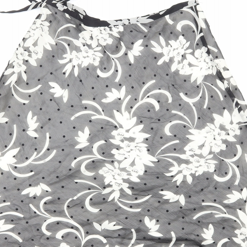 Laura Ashley Womens White Floral Polyester Swing Skirt Size 10 Zip