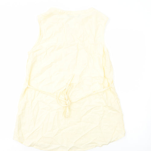 Bonmarché Womens Ivory Cotton Basic Blouse Size 10 V-Neck