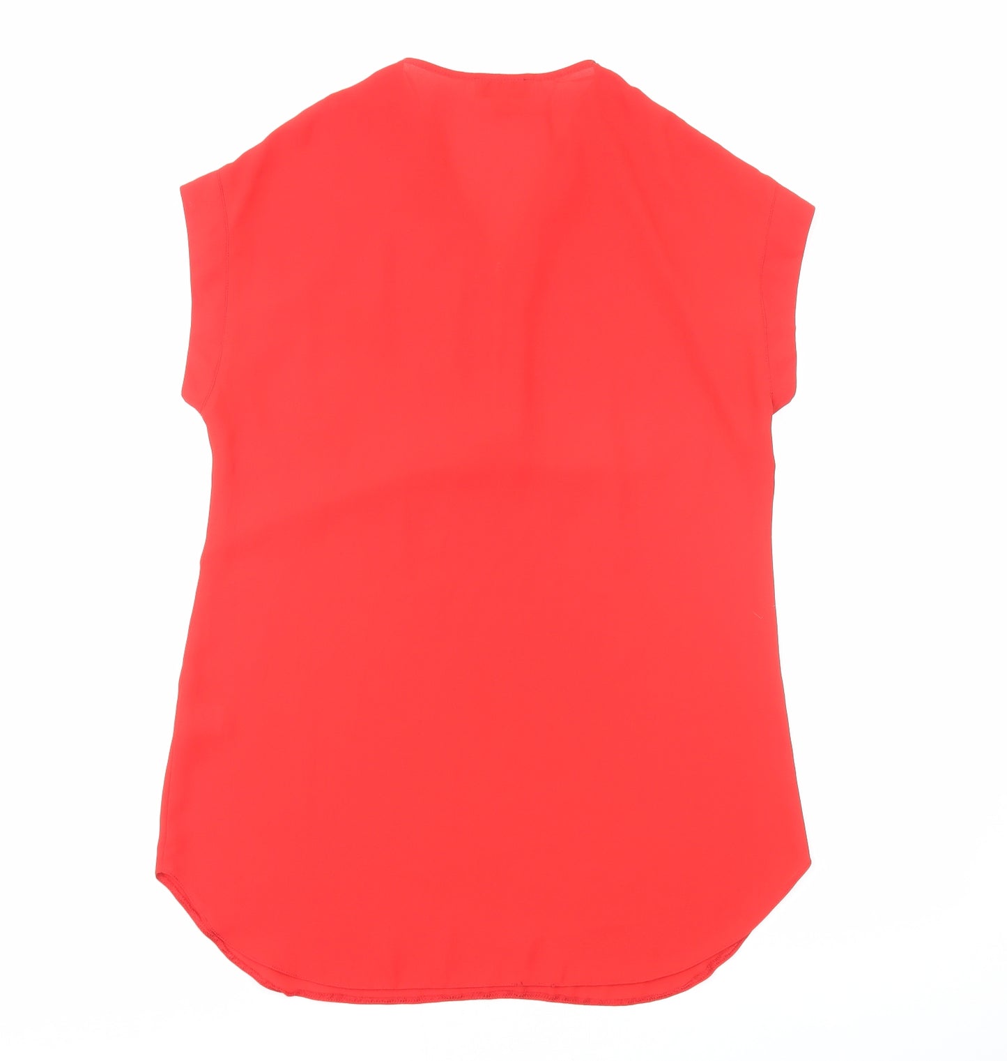 Papaya Womens Red Polyester Basic T-Shirt Size 10 V-Neck