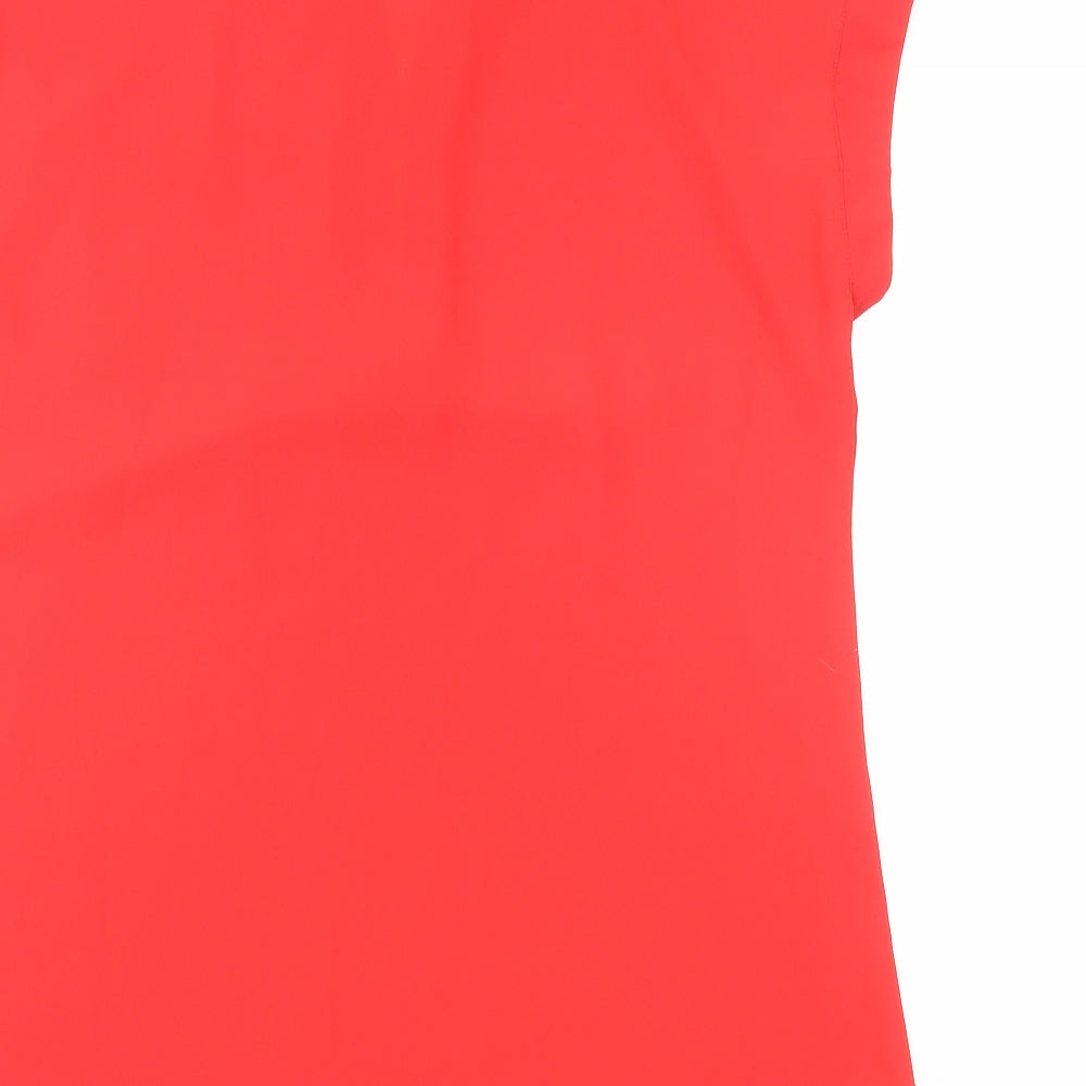 Papaya Womens Red Polyester Basic T-Shirt Size 10 V-Neck