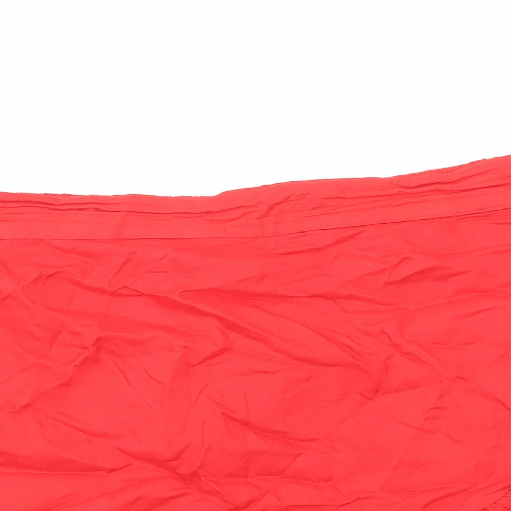 Secret Bazaar Womens Red Viscose Wrap Skirt Size S