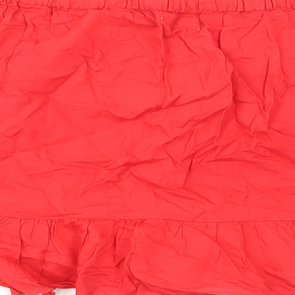 Secret Bazaar Womens Red Viscose Wrap Skirt Size S