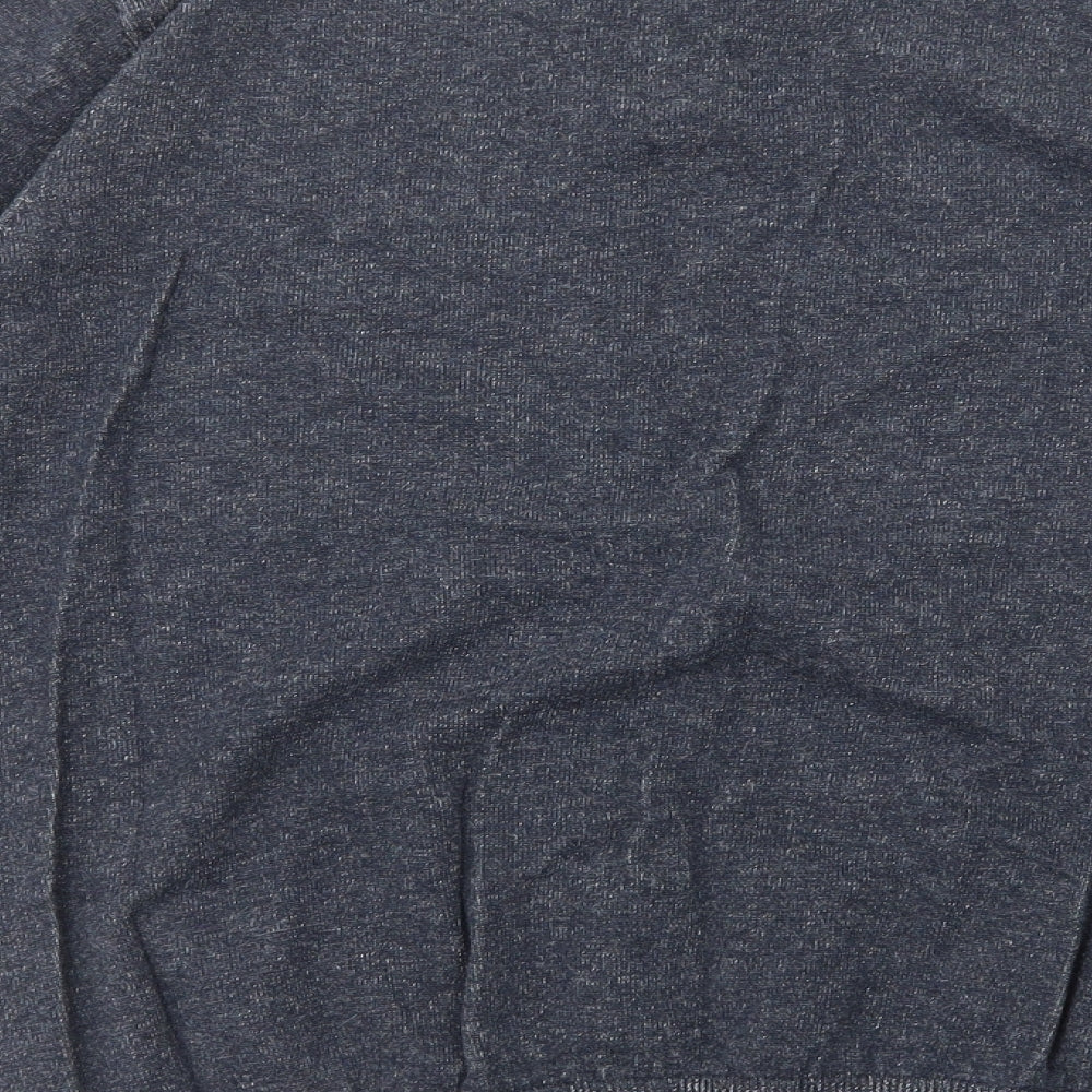 George Mens Blue V-Neck Cotton Pullover Jumper Size L Long Sleeve