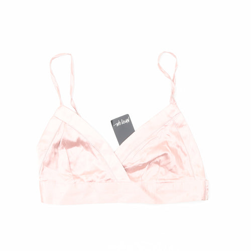 Nasty Gal Womens Pink Polyester Cropped Tank Size 8 V-Neck
