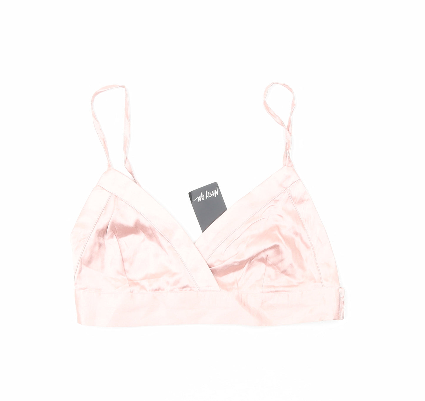Nasty Gal Womens Pink Polyester Cropped Tank Size 8 V-Neck